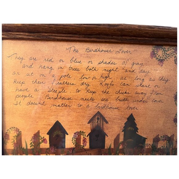 Sweet Vintage FRAMED Birdhouse Artwork w/ Poem | Farmhouse, Rustic & Boho Decor - Picture 12 of 16
